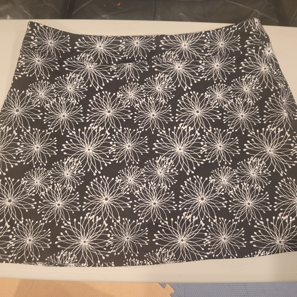 Black and White Floral Skirt